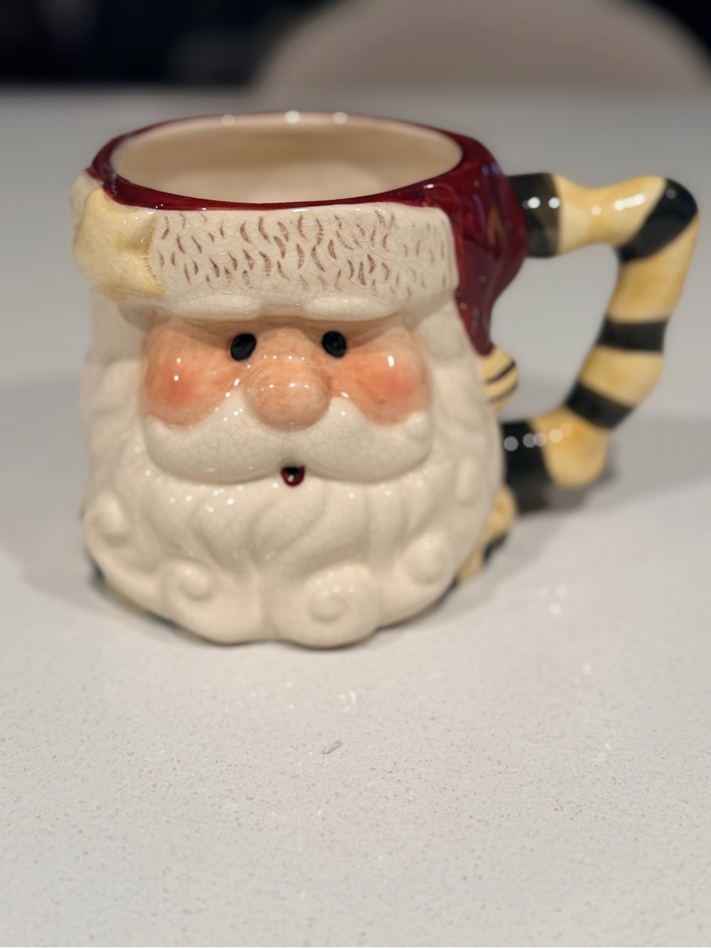 Vintage Hand painted Santa Face Ceramic Mug